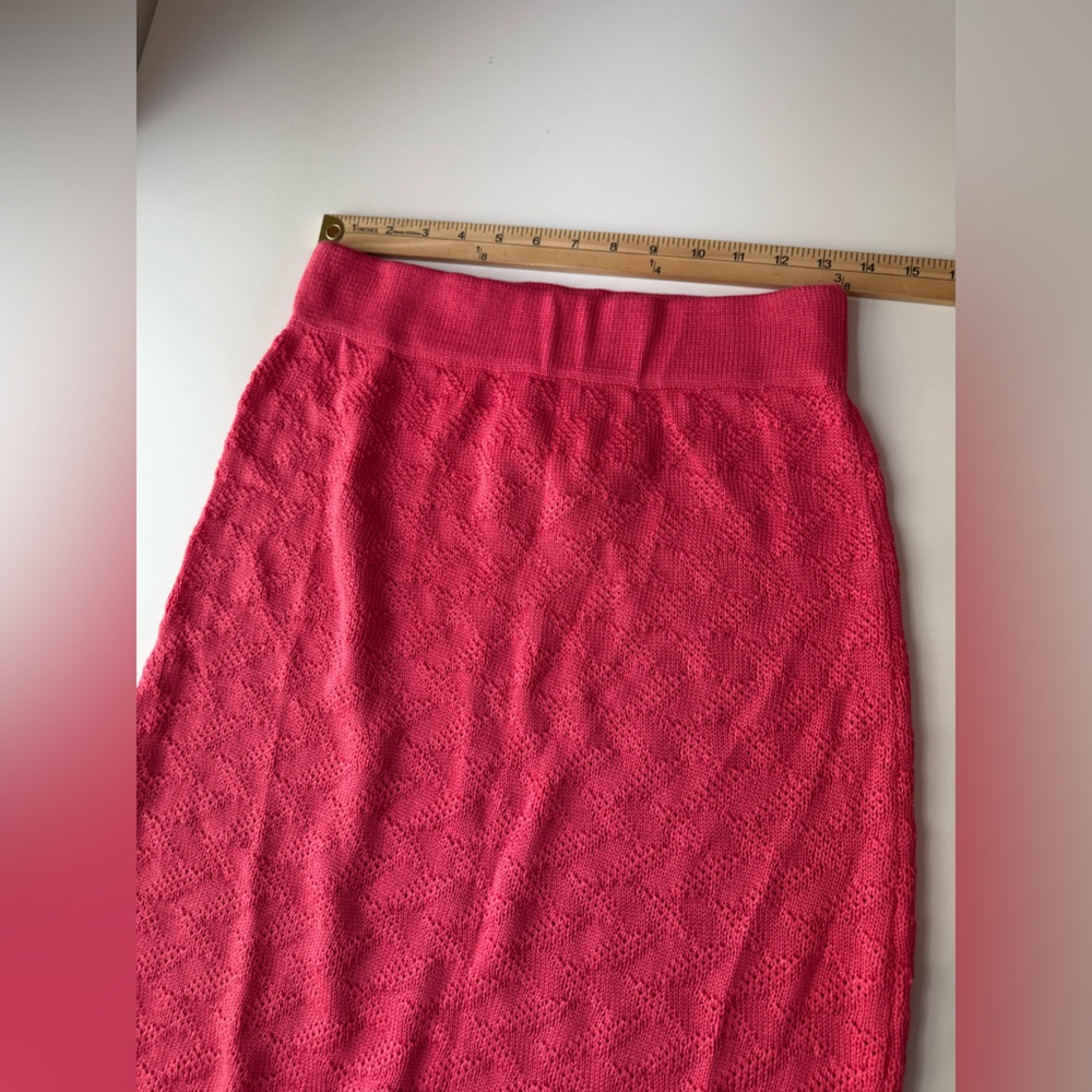 NWT Anthropologie Peixoto Leni Knit Midi Skirt Pink Sz Large - Picture 10 of 11